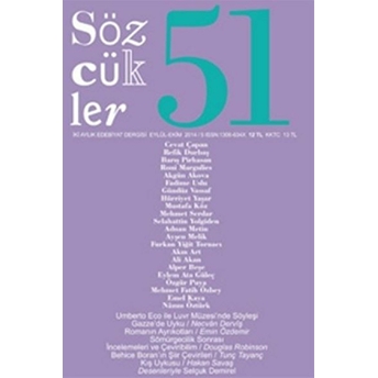 Sözcükler Dergisi Sayı: 51 / Eylül-Ekim 2014 Kolektif