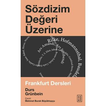 Sözdizim Değeri Üzerine Durs Grünbein