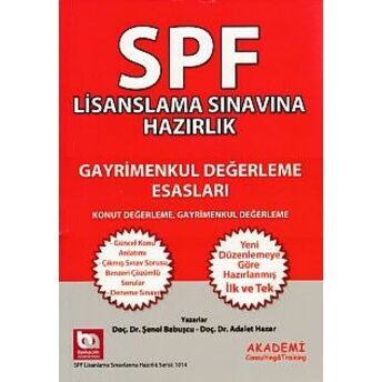 Spf Gayrimenkul Değerleme Esasları Adalet Hazar, Şenol Babuşcu, Bade Kocaman