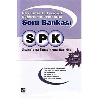 Spk Gayrimenkul-Konut Değerleme Uzmanlığı Soru Bankası Aydın Karapınar