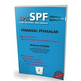 Spk-Spf Finansal Piyasalar Konu Anlatımlı Soru Bankası Mehmet Doğan