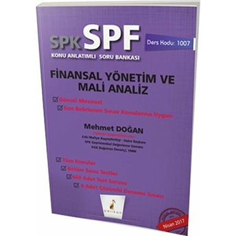 Spk-Spf Finansal Yönetim Ve Mali Analiz Konu Anlatımlı Soru Bankası Mehmet Doğan