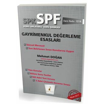 Spk-Spf Gayrimenkul Değerleme Esasları Konu Anlatımlı Soru Bankası Mehmet Doğan