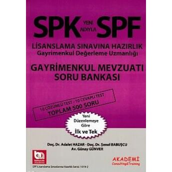 Spk-Spf Gayrimenkul Mevzuatı Soru Bankası Şenol Babuşcu