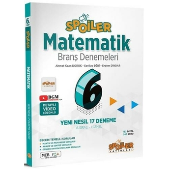 Spoiler Yayınları 6. Sınıf Matematik Branş Denemeleri Komisyon