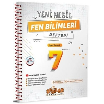 Spoiler Yayınları 7. Sınıf Fen Bilimleri Yeni Nesil Defteri Komisyon