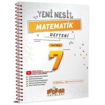 Spoiler Yayınları 7. Sınıf Matematik Yeni Nesil Defteri Komisyon