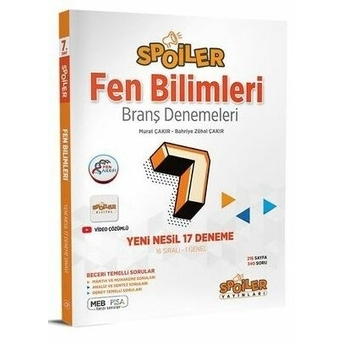 Spoiler Yayınları 7. Sınıf Spoiler Fen Bilimleri Branş Denemeleri Komisyon