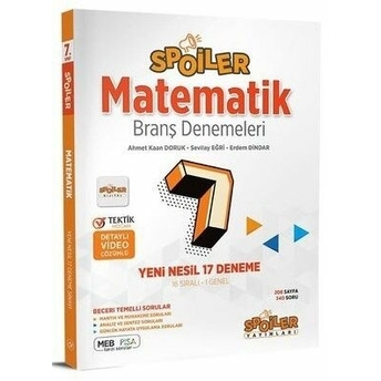 Spoiler Yayınları 7. Sınıf Spoiler Matematik Branş Denemeleri Komisyon