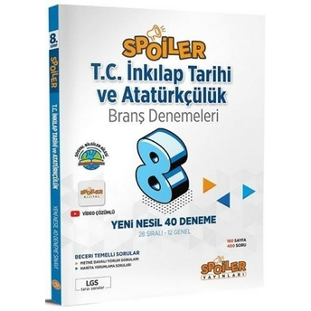 Spoiler Yayınları 8. Sınıf T.c Inkılap Tarihi Ve Atatürkçülük Spoiler 40 Deneme Komisyon