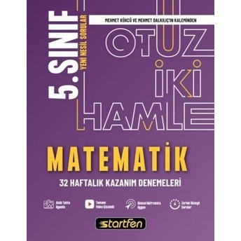 Startfen Yayınları 5. Sınıf Matematik 32 Haftalık Kazanım Denemeleri Komisyon