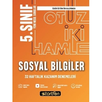 Startfen Yayınları 5. Sınıf Sosyal Bilgiler 32 Haftalık Kazanım Denemeleri Komisyon