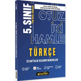 Startfen Yayınları 5. Sınıf - Türkçe 32 Hamle Kazanım Denemeleri Komisyon