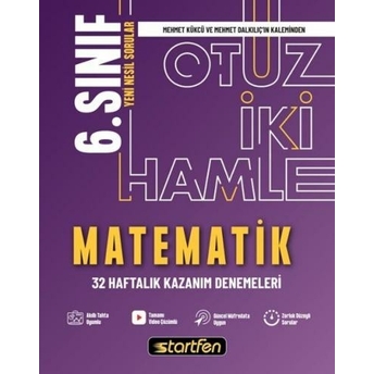 Startfen Yayınları 6. Sınıf Matematik 32 Haftalık Kazanım Denemeleri Komisyon