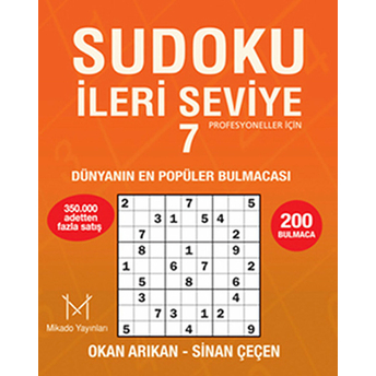 Sudoku Ileri Seviye 7 Profesyoneller Için Sinan Çeçen