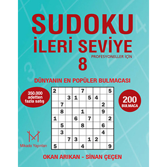 Sudoku Ileri Seviye 8 Profesyoneller Için Sinan Çeçen