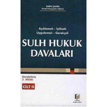 Sulh Hukuk Davaları (2 Cilt) Ciltli Emin Şahin