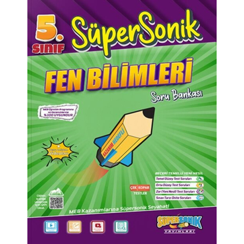 Süpersonik Yayınları 5. Sınıf Fen Bilimleri Süpersonik Soru Bankası Komisyon