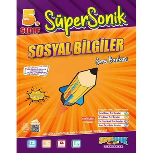 Süpersonik Yayınları 5. Sınıf Sosyal Bilgiler Süpersonik Soru Bankası Komisyon