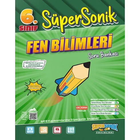 Süpersonik Yayınları 6. Sınıf Fen Bilimleri Süpersonik Soru Bankası Komisyon