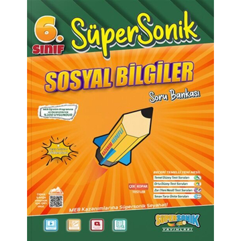 Süpersonik Yayınları 6. Sınıf Sosyal Bilgiler Süpersonik Soru Bankası Komisyon