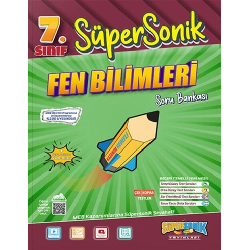 Süpersonik Yayınları 7. Sınıf Fen Bilimleri Süpersonik Soru Bankası Komisyon