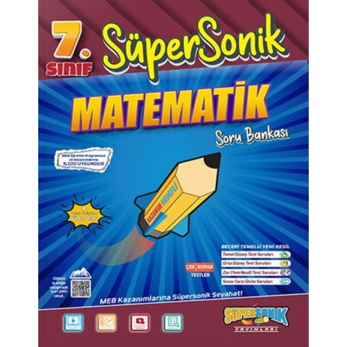 Süpersonik Yayınları 7. Sınıf Matematik Süpersonik Soru Bankası Komisyon