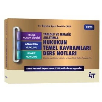 Tablolu Ve Şematik Anlatımla Hukukun Temel Kavramları Ders Notları Tacettin Çalık