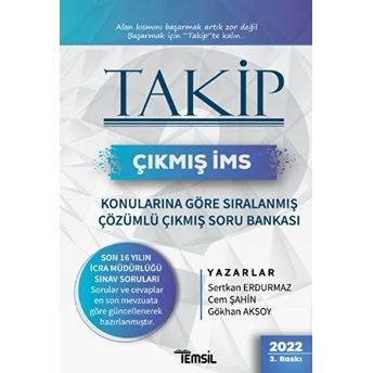 Takip Çıkmış Icra Müdürlüğü Sınavı Konularına Göre Sıralanmış Çözümlü Çıkmış Soru Bankası 2022 Cem Şahin