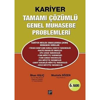 Tamamı Çözümlü Genel Muhasebe Problemleri-Mustafa Sözen
