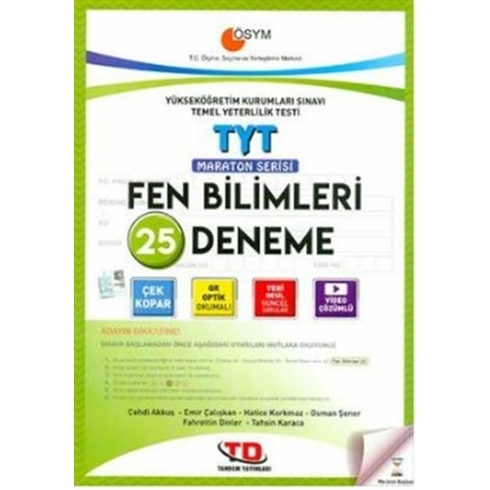 Tandem 2020 Tyt Maraton Serisi Fen Bilimleri 25 Deneme