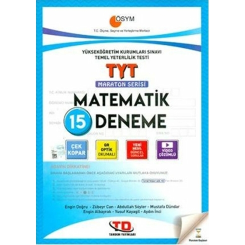 Tandem Tyt Maraton Serisi Matematik 15 Deneme