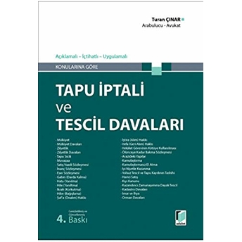 Tapu Iptali Ve Tescil Davaları Ciltli Turan Çınar