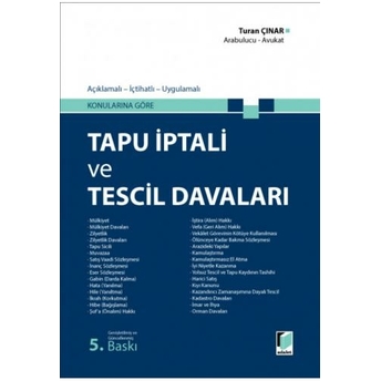 Tapu Iptali Ve Tescil Davaları Turan Çınar