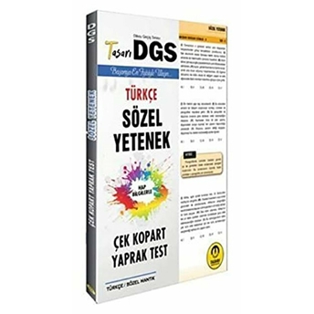 Tasarı 2020 Dgs Türkçe Sözel Yetenek Çek Kopart Yaprak Test Özgen Bulut