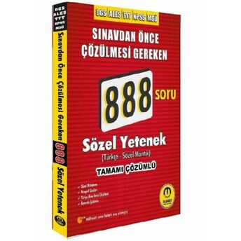 Tasarı Dgs Ales Tyt Kpss Msü Sözel Yetenek 888 Soru Bankası Çözümlü