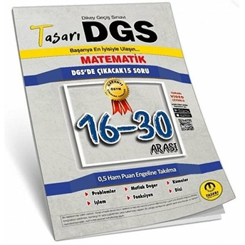 Tasarı Dgs Matematik 16-30 Arası Garanti Soru Kitapçığı (Yeni) Cem Öztürk