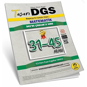 Tasarı Dgs Matematik 31-45 Arası Çözümlü Soru Kitapçığı (Yeni) Cem Öztürk