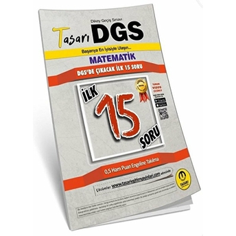 Tasarı Dgs Matematik Ilk 15 Garanti Soru Kitapçığı (Yeni) Cem Öztürk