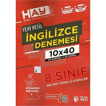 Teas Press 8. Sınıf Ingilizce Denemesi 40 Adet