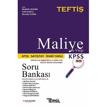 Teftiş Maliye Tamamı Çözümlü Soru Bankası - Muhittin Akçaba - Fedli Dumlu - Mustafa Tuğra