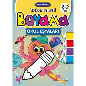 Tekerlemeli Boyama Okul Eşyaları 2-3 Yaş