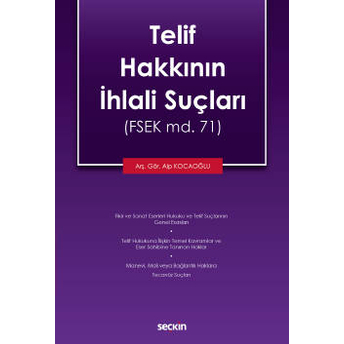 Telif Hakkının Ihlali Suçları Alp Kocaoğlu