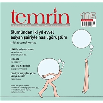 Temrin Düşünce Ve Edebiyat Dergisi Sayı: 105 Temmuz 2020 Kolektif