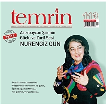 Temrin Düşünce Ve Edebiyat Dergisi Sayı: 113 Mart 2021 Kolektif