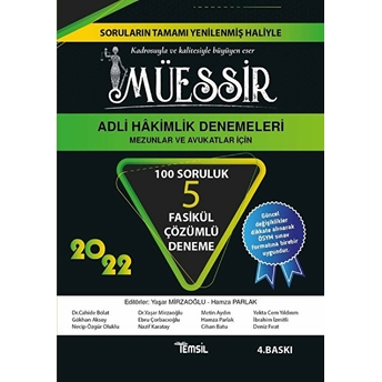 Temsil Kitap Müessir Adli Hakimlik Tamamı Çözümlü 7 Fasikül Deneme