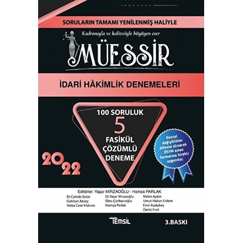 Temsil Kitap Müessir Idari Hâkimlik Tamamı Çözümlü 7 Fasikül Deneme