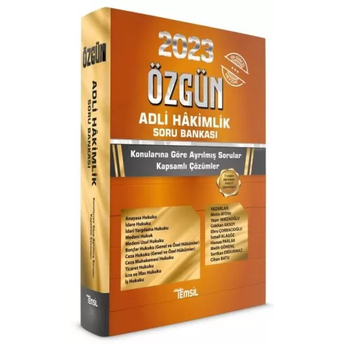 Temsil Kitap Yayınları 2023 Adli Hakimlik Özgün Soru Bankası Metin Aydın