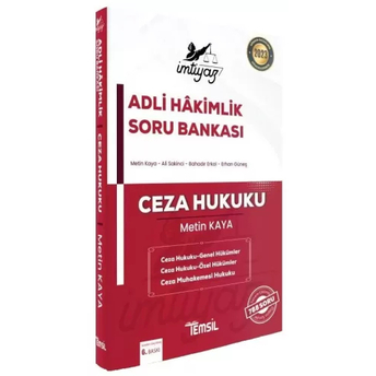 Temsil Kitap Yayınları 2023 Imtiyaz Adli Hakimlik Soru Bankası Ceza Hukuku Metin Kaya