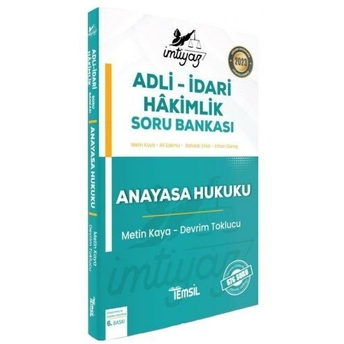 Temsil Kitap Yayınları 2023 Imtiyaz Adli-Idari Hakimlik Soru Bankası Anayasa Hukuku Metin Kaya